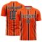 Custom Orange Black-White Stripe Sublimation Soccer Uniform Jersey