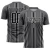 Custom Steel Gray Black-White Stripe Sublimation Soccer Uniform Jersey