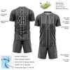 Custom Steel Gray Black-White Stripe Sublimation Soccer Uniform Jersey