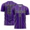 Custom Purple Black-White Stripe Sublimation Soccer Uniform Jersey