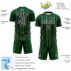 Custom Green Black-White Stripe Sublimation Soccer Uniform Jersey