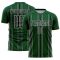Custom Green Black-White Stripe Sublimation Soccer Uniform Jersey