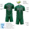 Custom Kelly Green Black-White Stripe Sublimation Soccer Uniform Jersey