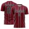 Custom Maroon Black-White Stripe Sublimation Soccer Uniform Jersey