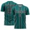 Custom Teal Black-White Stripe Sublimation Soccer Uniform Jersey
