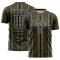 Custom Olive Black-White Stripe Sublimation Salute To Service Soccer Uniform Jersey