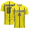 Custom Light Yellow Black-White Stripe Sublimation Soccer Uniform Jersey