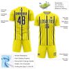 Custom Light Yellow Black-White Stripe Sublimation Soccer Uniform Jersey