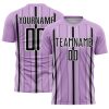 Custom Light Purple Black-White Stripe Sublimation Soccer Uniform Jersey