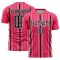 Custom Neon Pink Black-White Stripe Sublimation Soccer Uniform Jersey